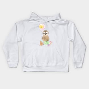 cute birthday penguin Kids Hoodie